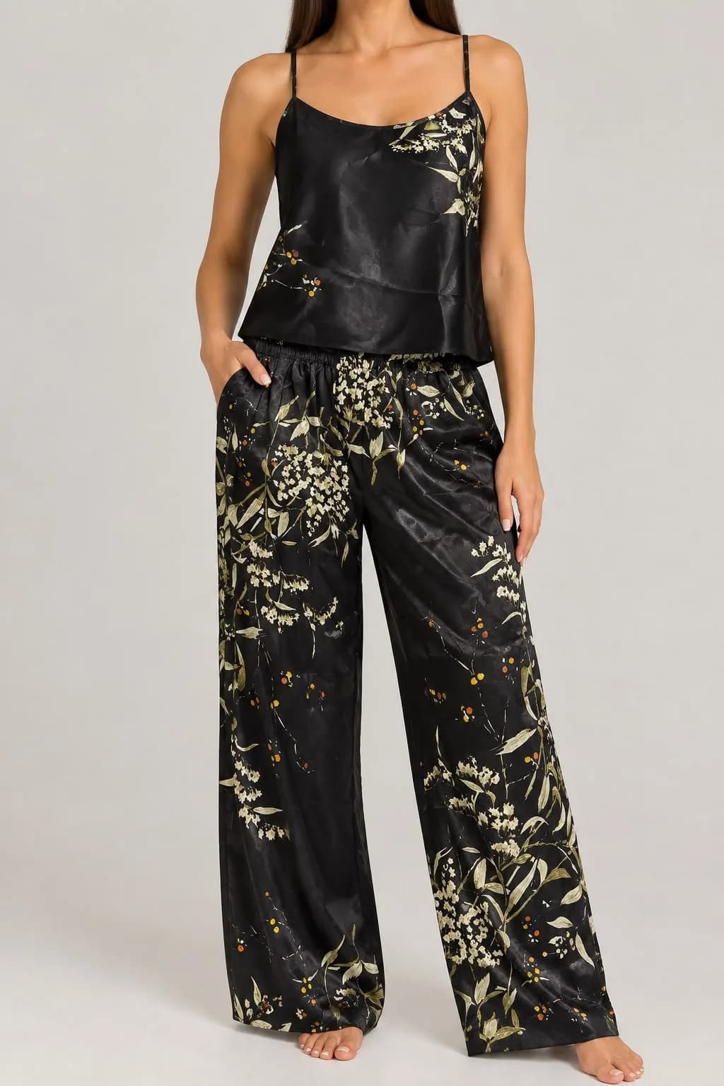 Pijama Satinada de Flores