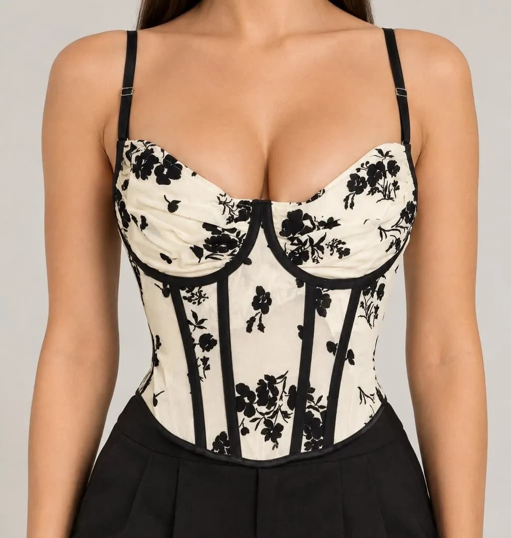 Corset Blanco con Negro